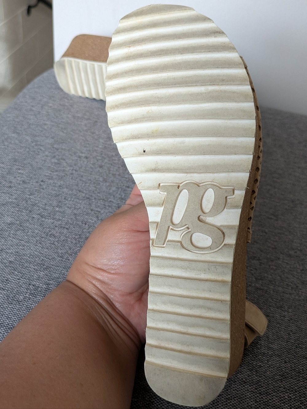 Paul Green Cleo Wedge Super Soft Slingback Sandal Space Nubuck Tan Size 6 - Picture 11 of 14